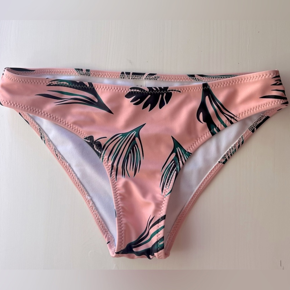 Shein Coral Pink Tropical Bikini Bottoms